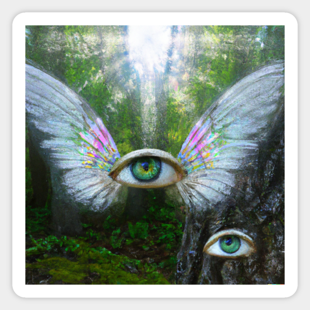 Dreamcore Eye with wings Angel Weirdcore dreamcore design Weirdcore Clothes Sticker